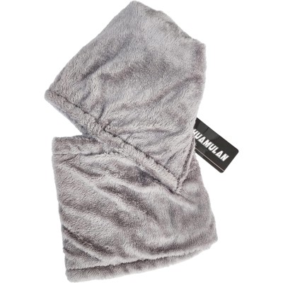 Women's Fleece Lined One Piece Beanie Scarf Set in Gray