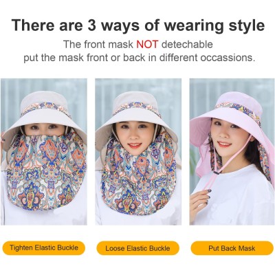 Wide brim sun hat with face flap Woman wearing wide brim sun hat with detachable face flap for UV protection, ponytail compatible