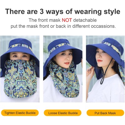 Women's wide brim UV protection sun hat with detachable neck flap and ponytail opening for outdoor use