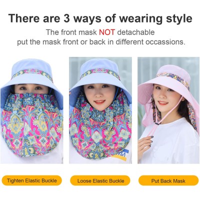 Wide brim sun hat for women with detachable face flap and UV protection