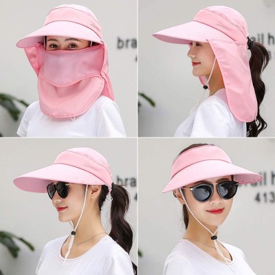 Women's UV Protection Sun Hat with Face Mask and Neck Flap Wide brim sun hat with detachable face mask and neck flap for UV protection