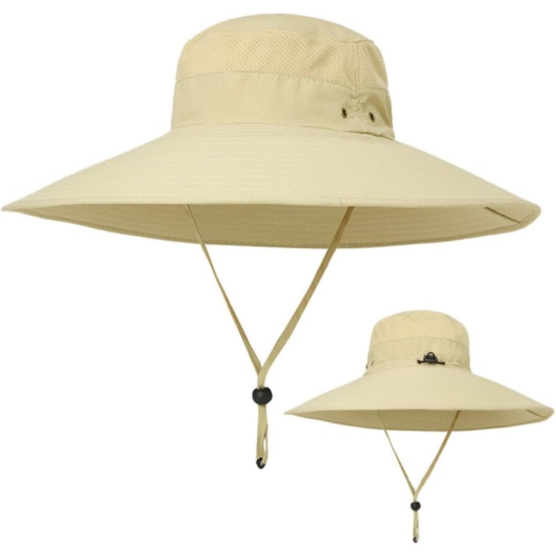 HUAMULAN 6-inch wide brim sun hat unisex outdoor bucket hat