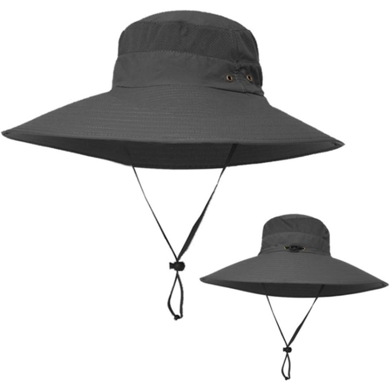 HUAMULAN 6-inch super wide brim unisex bucket sun hat for outdoor activities