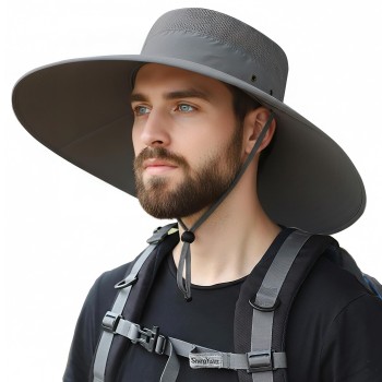 HUAMULAN 6-Inch Super Wide Brim Sun Hat - Unisex Bucket Hat for Outdoor