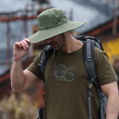 Unisex wide brim sun hat with ventilation and adjustable strap for hiking