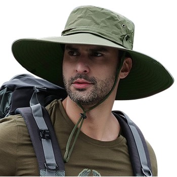Wide Brim Sun Protection Hat Unisex Ventilated Adjustable Water Repellent Hiking Fishing Beach