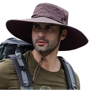 Wide Brim Sun Hat Unisex Ventilated Outdoor Water Repellent Adjustable for Hiking Fishing Beach