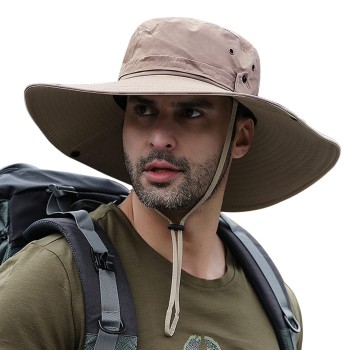 Wide Brim Sun Hat for Hiking Fishing & Travel – Unisex, Ventilated, Water Repellent, Adjustable
