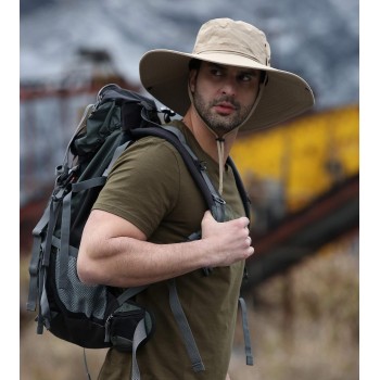 Wide Brim Sun Hat for Hiking Fishing & Travel – Unisex, Ventilated, Water Repellent, Adjustable