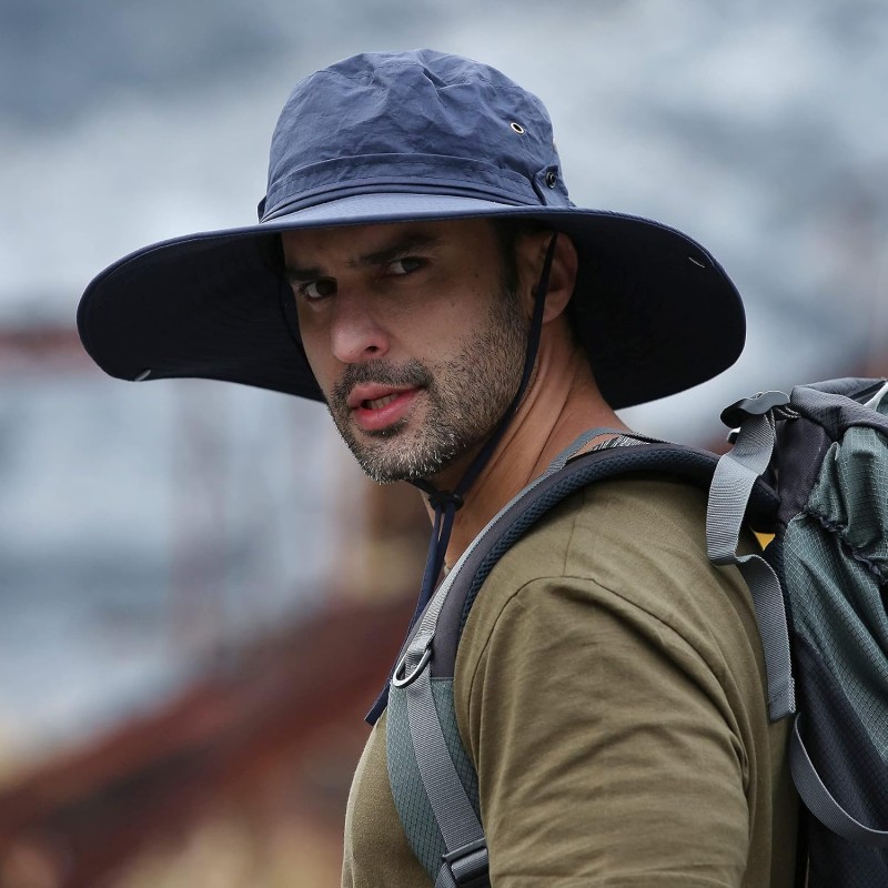 Unisex wide brim sun protection hat for hiking fishing gardening