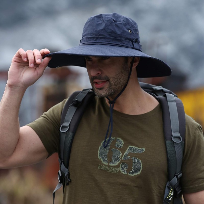 Unisex wide brim sun protection hat for hiking fishing gardening