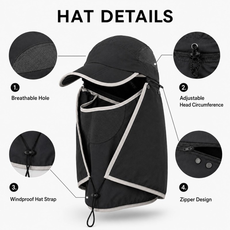 HUAMULAN Women’s Wide Brim Ponytail Sun Hat UV Protect HUAMULAN Women’s Wide Brim Ponytail Sun Hat with UV Protection