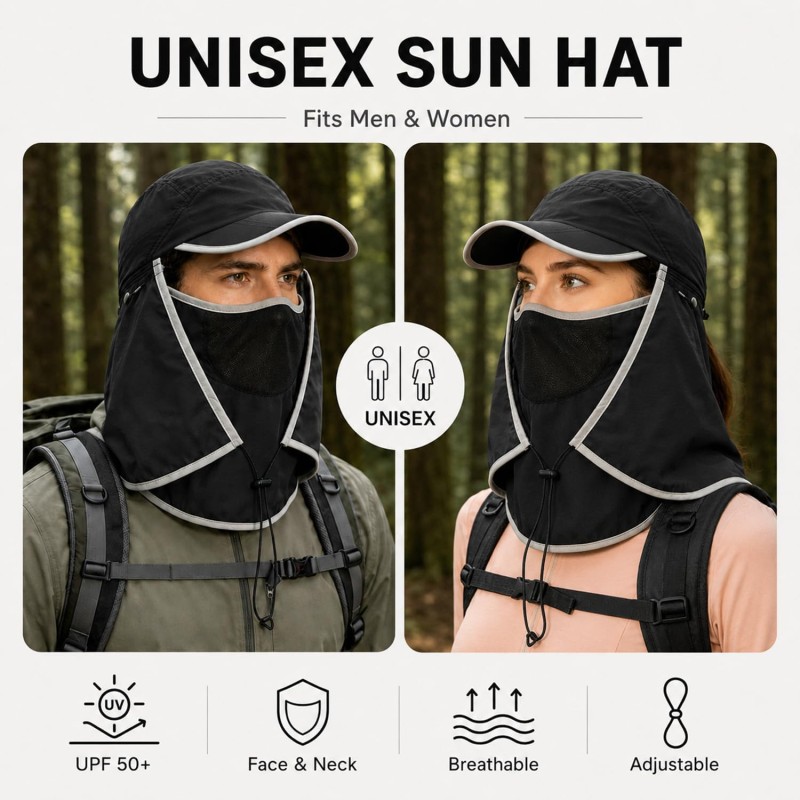 HUAMULAN Women’s Wide Brim Ponytail Sun Hat UV Protect HUAMULAN Women’s Wide Brim Ponytail Sun Hat with UV Protection