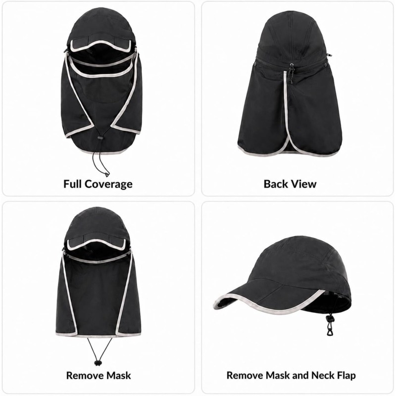 HUAMULAN Women’s Wide Brim Ponytail Sun Hat UV Protect HUAMULAN Women’s Wide Brim Ponytail Sun Hat with UV Protection