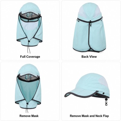 HUAMULAN Women Wide Brim Sun Hat UV Protection HUAMULAN Women's Wide Brim Sun Hat with Ponytail and Neck Flap