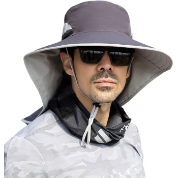 HUAMULAN UPF 50+ Sun Hat for Women Men, Quick Dry Packable Hiking Fishing Safari Hat with Neck Flap