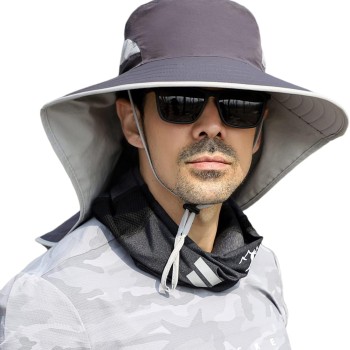 HUAMULAN UPF 50+ Sun Hat for Women Men, Quick Dry Packable Hiking Fishing Safari Hat with Neck Flap