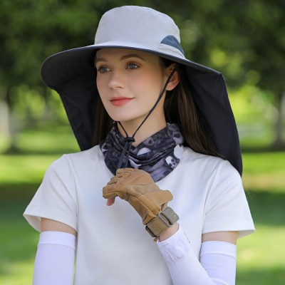 HUAMULAN UPF 50+ Sun Hat with Neck Flap for Hiking Fishing