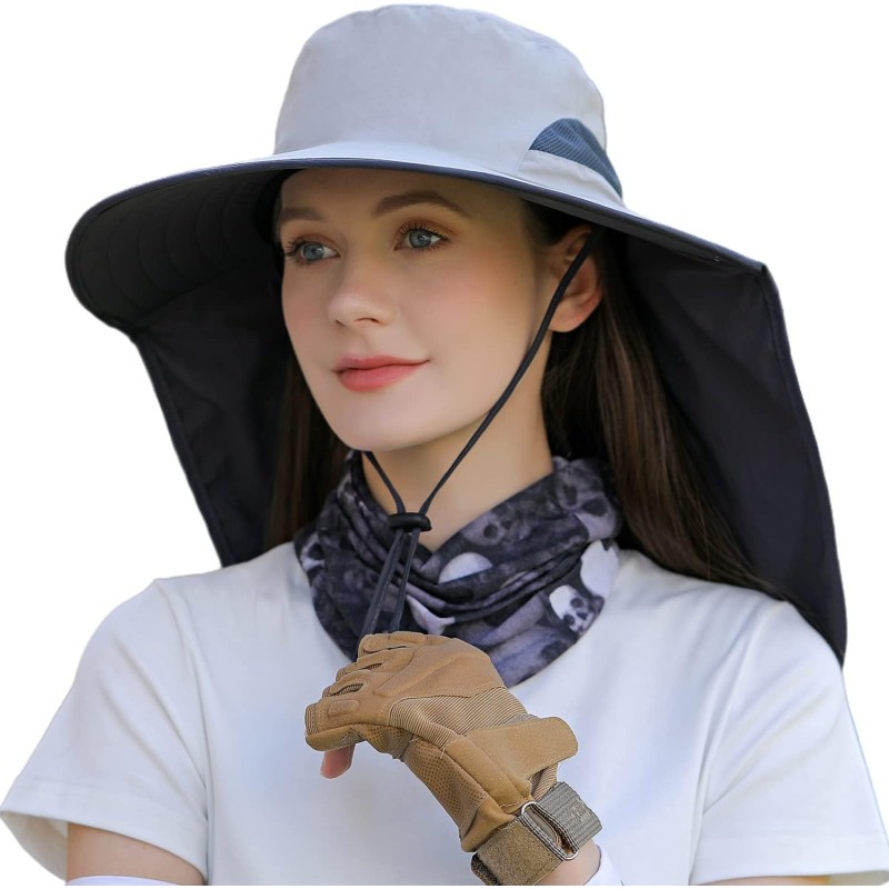 HUAMULAN UPF 50+ Sun Hat with Neck Flap for Hiking Fishing