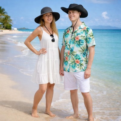 Wide brim UV protection summer sun hat for men women, ventilated foldable design