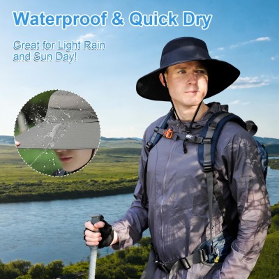 Wide brim UV protection summer sun hat for men women, ventilated foldable design