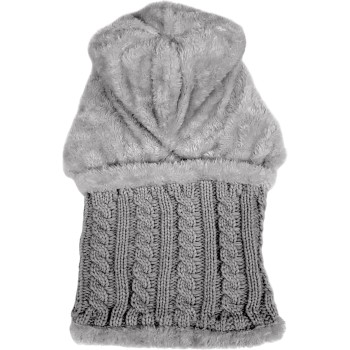 Women's Fleece Lined One Piece Beanie Scarf Set - Gray Women's Fleece Lined One Piece Beanie Scarf Set - Gray