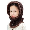 Women’s Winter Fleece Lined Balaclava Beanie with Pom Pom, Medium Coffee, One Size Warm Ski Outdoor Hat