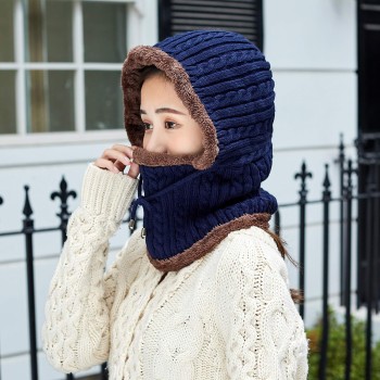 Women's Knit Fleece Lined Winter Balaclava Beanie with Pom Pom, Ski Snow Hat, One Size, Medium Navy Women's Knit Fleece Lined Winter Balaclava Beanie with Pom Pom, Ski Snow Hat, One Size, Medium Navy
