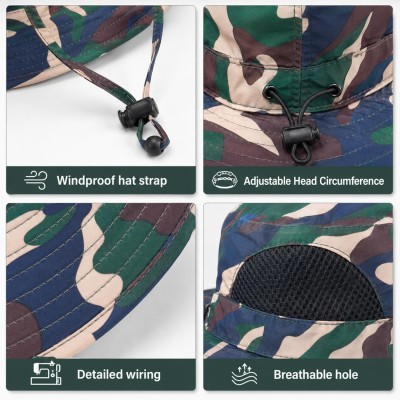 UPF 50+ wide brim bucket sun hat for men and women, ideal for fishing and hiking