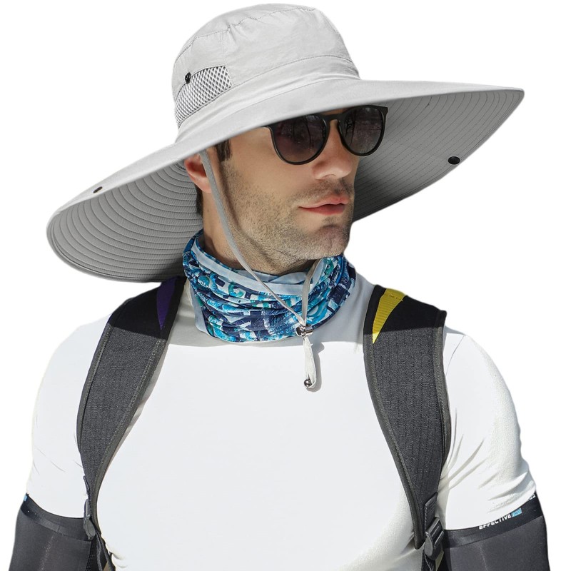 Unisex 6 inch wide brim sun protection bucket hat for hiking fishing garden kayaking