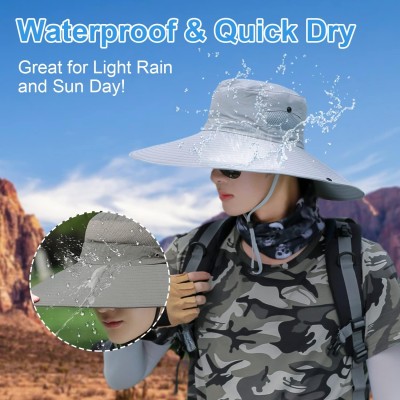 Unisex 6 inch wide brim sun protection bucket hat for hiking fishing garden kayaking