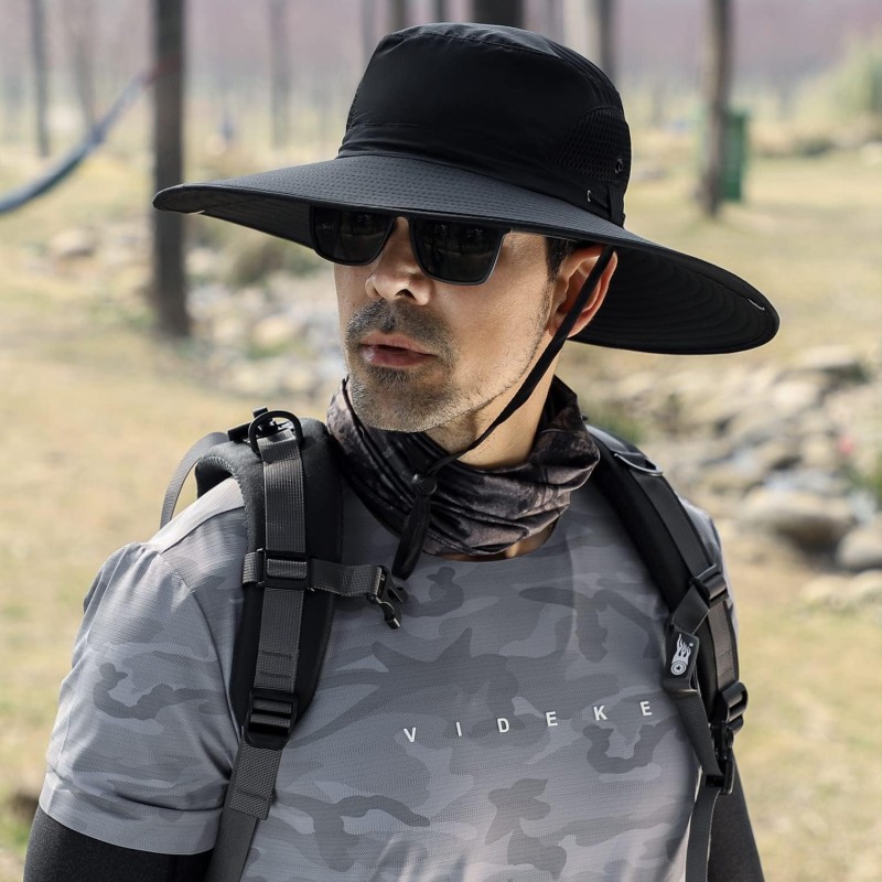 Wide brim bucket hat for men and women with UV protection