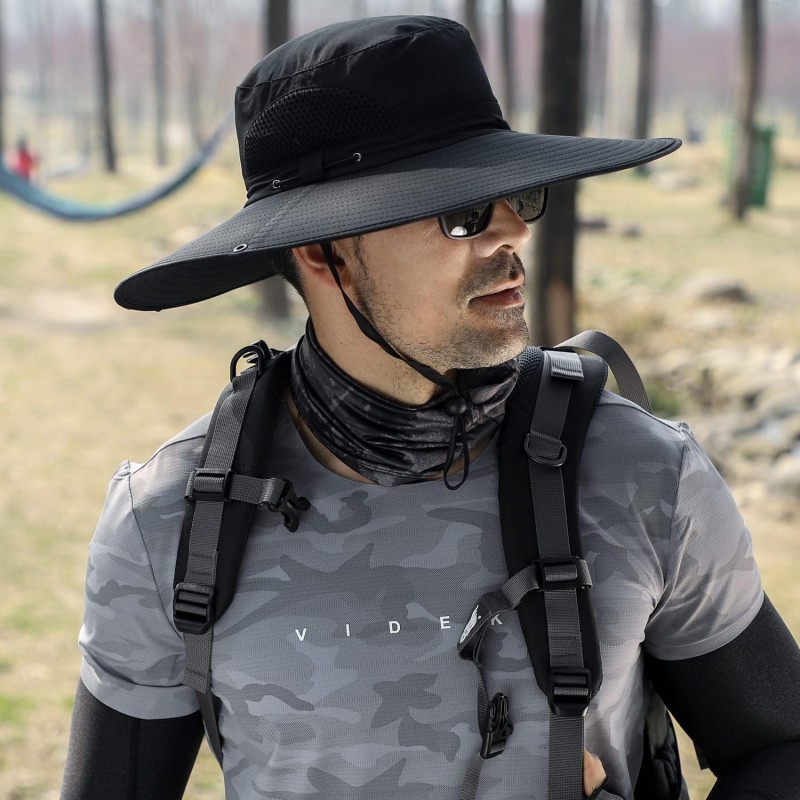 Wide brim bucket hat for men and women with UV protection