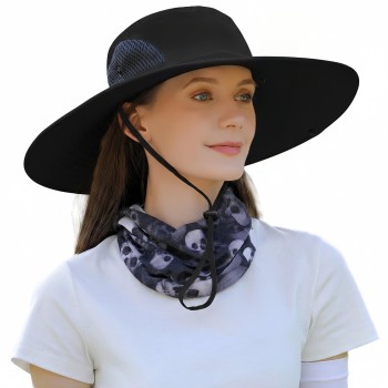 Wide Brim Bucket Hat for Men Women | UV Protection Water Repellent Hat for Fishing Hiking Beach Garden Adjustable
