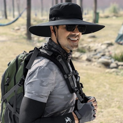 Wide brim bucket hat for men and women with UV protection