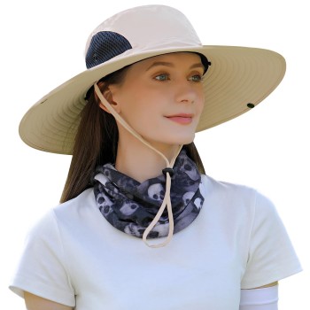 Adjustable Wide Brim Bucket Hat for Men Women UV Protection Water Repellent Ventilated Sun Hat for Fishing Hiking Beach Garden
