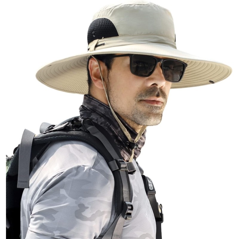 Adjustable Wide Brim Bucket Hat UV Protection Sun Hat Adjustable wide brim bucket hat with UV protection for men and women