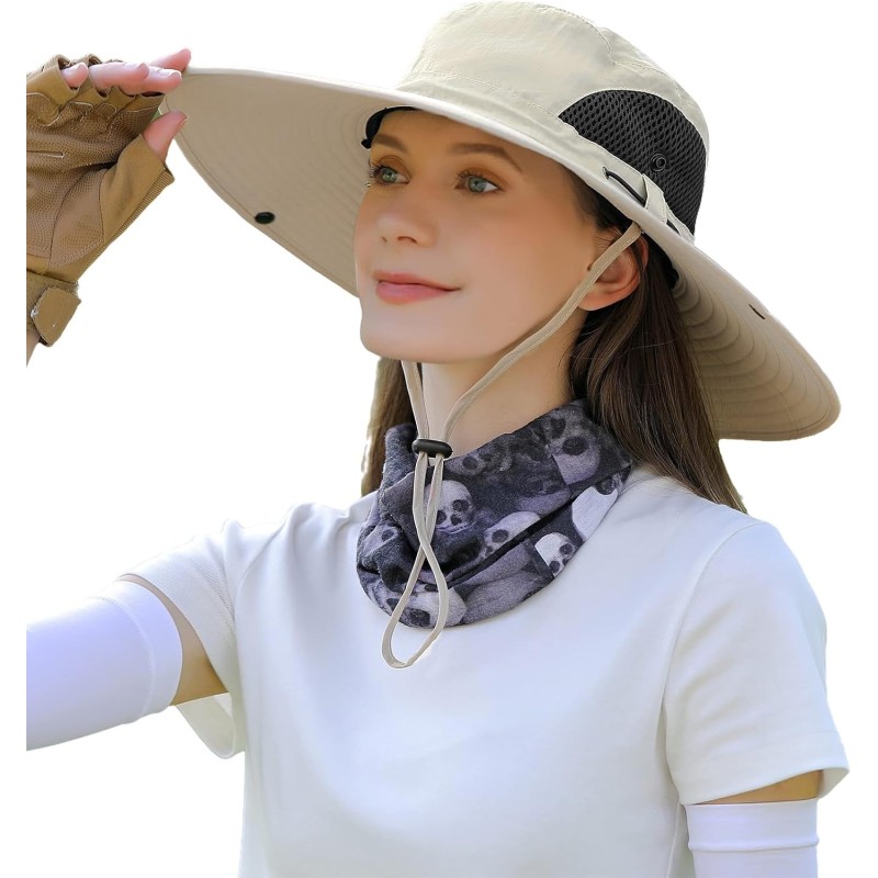 Adjustable Wide Brim Bucket Hat UV Protection Sun Hat Adjustable wide brim bucket hat with UV protection for men and women