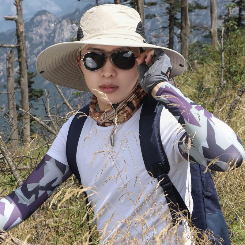 Adjustable Wide Brim Bucket Hat UV Protection Sun Hat Adjustable wide brim bucket hat with UV protection for men and women