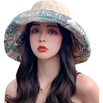 Woman wearing HUAMULAN reversible wide brim sun hat with UV protection