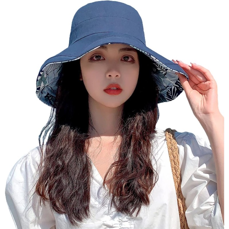 HUAMULAN Women's Reversible Wide Brim Sun Hat HUAMULAN women's reversible wide brim sun hat with UV protection