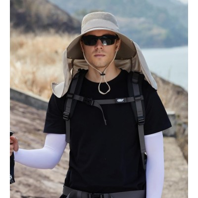 Women’s Wide Brim Sun Hat for Hiking Fishing Women’s wide brim sun hat with detachable neck flap and ponytail hole