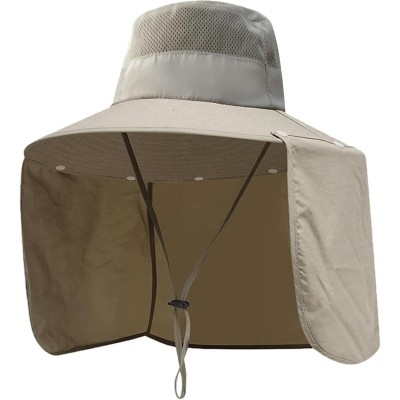 Women’s Wide Brim Sun Hat for Hiking Fishing Women’s wide brim sun hat with detachable neck flap and ponytail hole