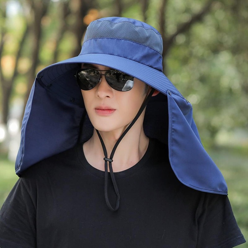 Women’s Wide Brim Sun Hat: Detachable Neck Flap & Ponytail UV Protection Women's wide brim sun hat with detachable neck flap and ponytail, offering UV protection
