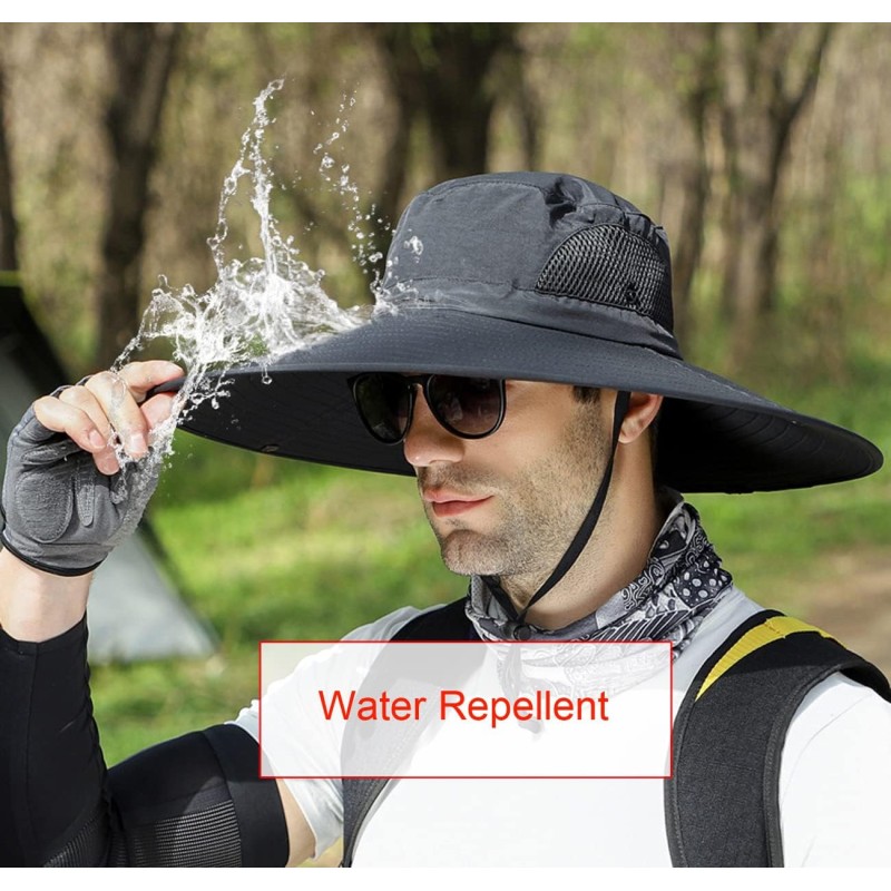 6 6 inch wide brim water repellent sun protection unisex bucket hat for hiking fishing beach