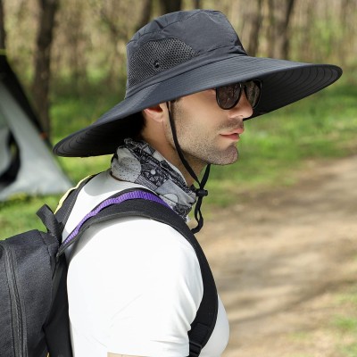 6 6 inch wide brim water repellent sun protection unisex bucket hat for hiking fishing beach