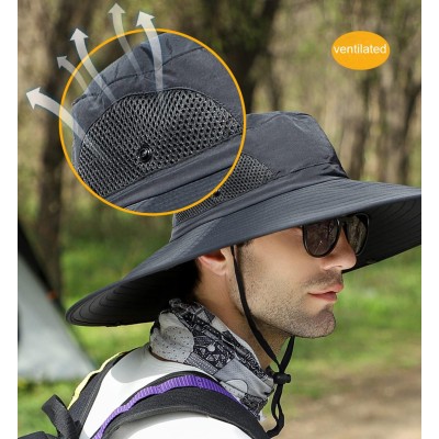 6 6 inch wide brim water repellent sun protection unisex bucket hat for hiking fishing beach
