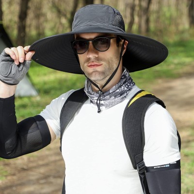 6 6 inch wide brim water repellent sun protection unisex bucket hat for hiking fishing beach