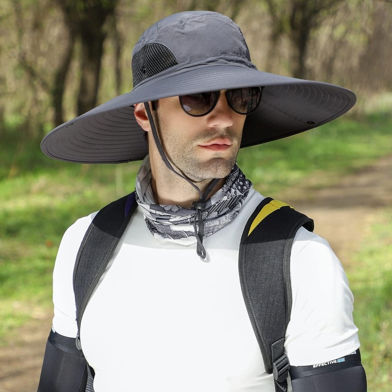 6-Inch Wide Brim Sun Protection Unisex Bucket Hat 6-inch wide brim unisex bucket hat for hiking beach fishing