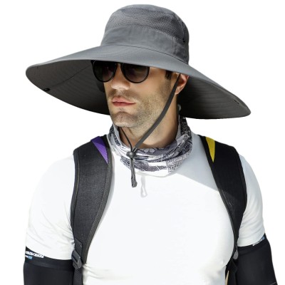 HUAMULAN 6 inch wide brim unisex bucket hat for fishing hiking camping